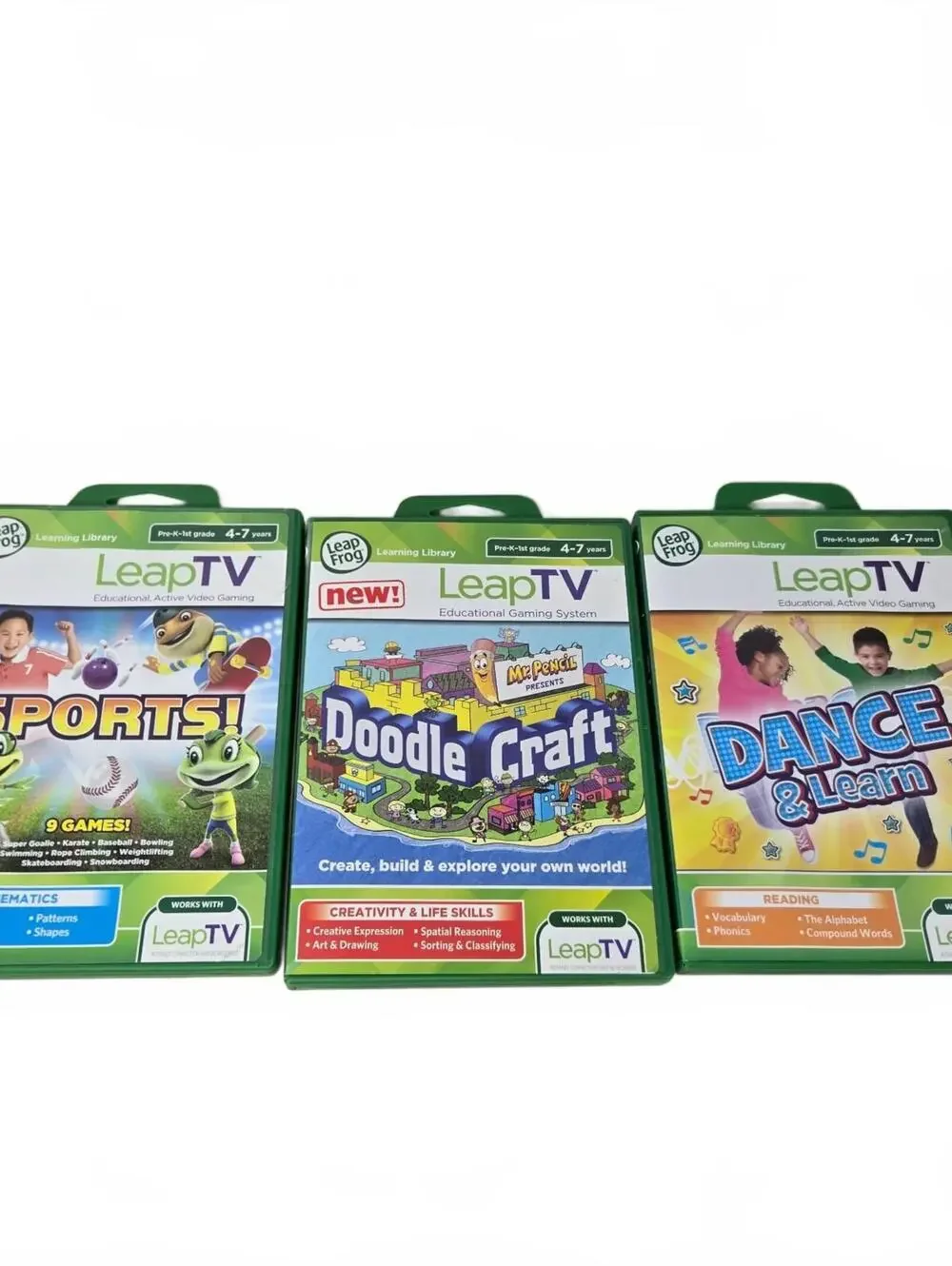 Leap Frog Leap TV Educational Video Game Lot of 7 Spiderman Disney Pixar Pals